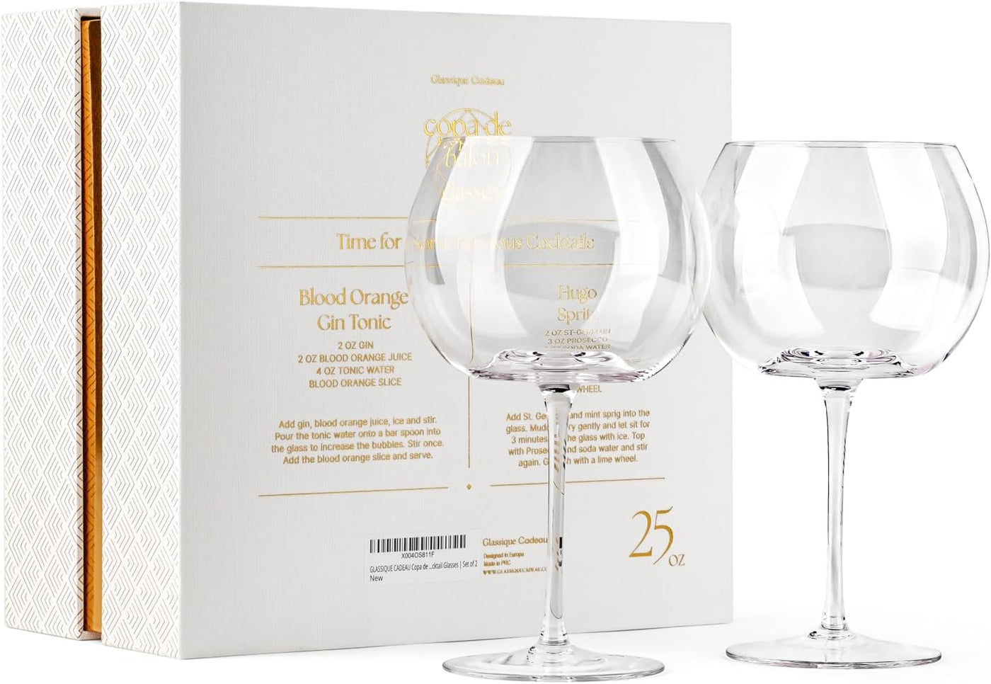 Copa de Balon Spanish Gin Goblet Cocktail Glasses Gift Set of 2 – set scale and proportions