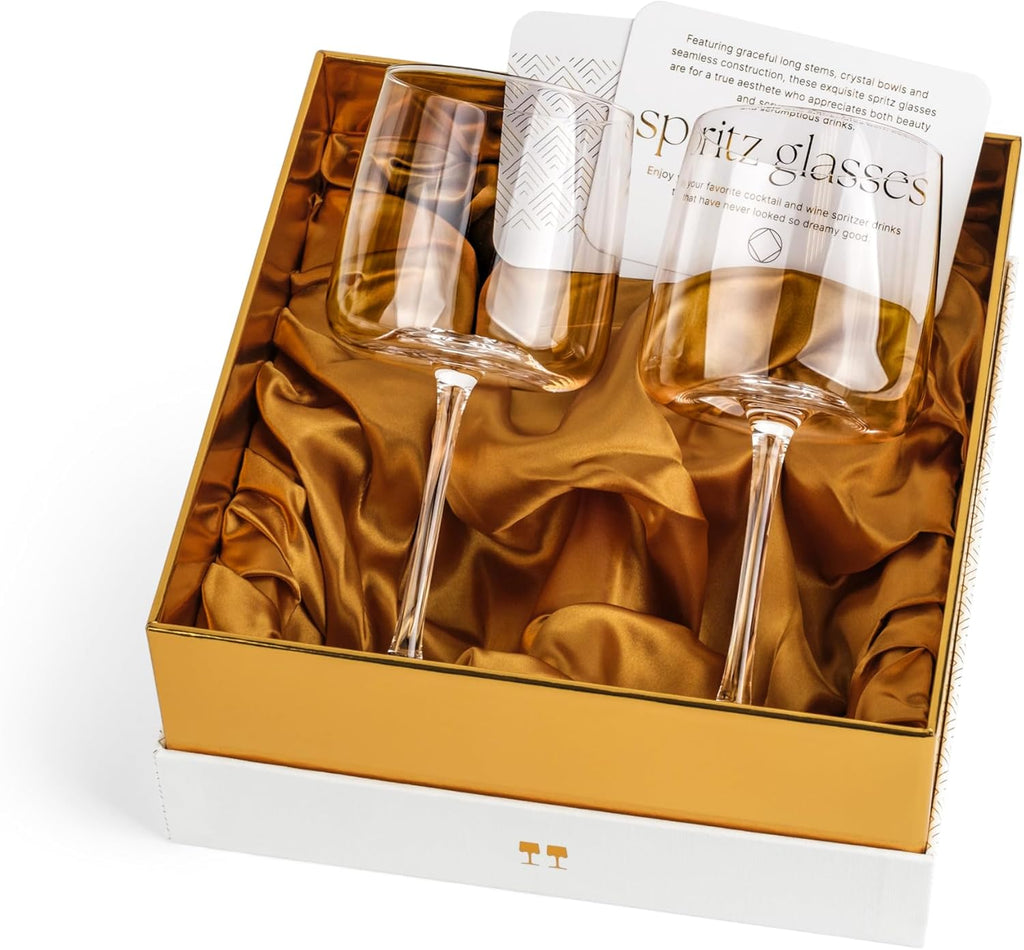 Crystal Aperol Spritz Cocktail Glasses | Set of 2 | 15 oz