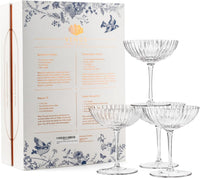 Venus Seashell Coupe Cocktail Glasses Gift Set of 4 – lifestyle hosting shot