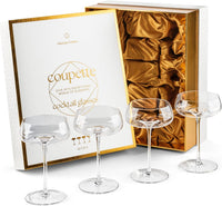 Crystal Cocktail and Champagne Coupette Glasses Gift Set of 4 – packaging unboxing detail