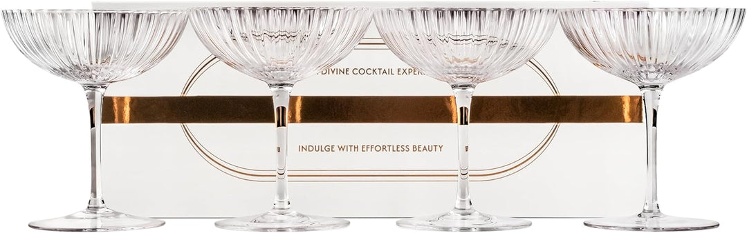 Venus Seashell Coupe Cocktail Glasses | Set of 4 | 8 oz