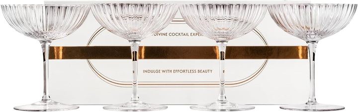 Venus Seashell Coupe Cocktail Glasses | Set of 4 | 8 oz