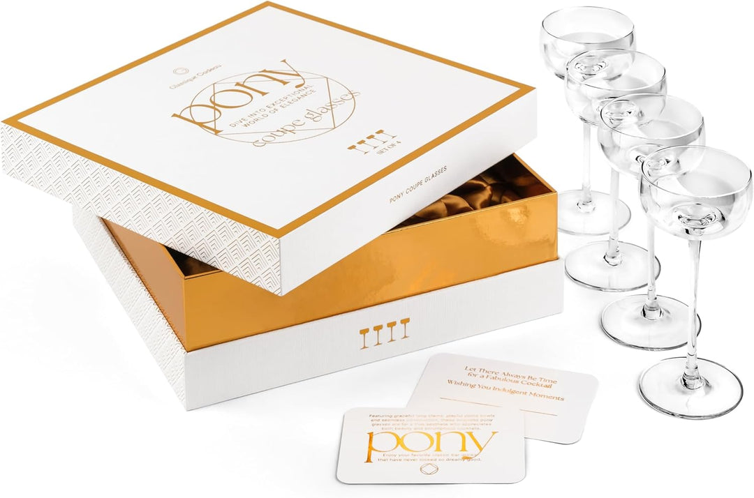 Nick and Nora Coupe Cocktail Glasses | Set of 4 | 5 oz