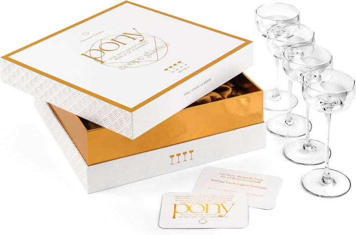 Nick and Nora Coupe Cocktail Glasses | Set of 4 | 5 oz