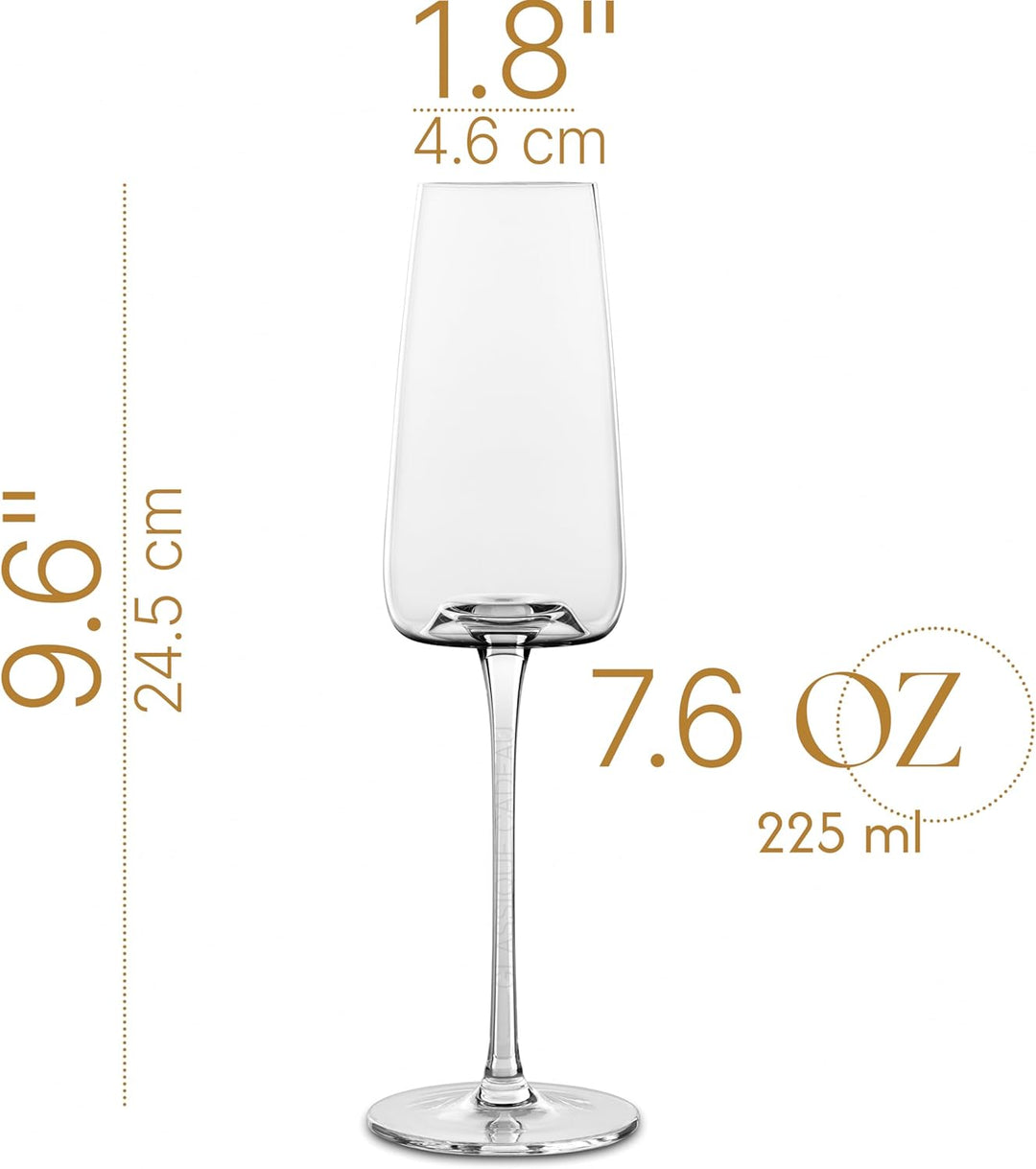 Crystal Prosecco and Champagne Cocktail Glasses | Set of 2 | 7 oz