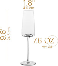 Crystal Prosecco and Champagne Flute Glasses Gift Set of 2 – styled flat lay for celebrations