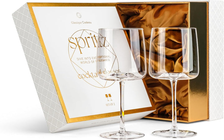 Crystal Aperol Spritz Cocktail Glasses | Set of 2 | 15 oz