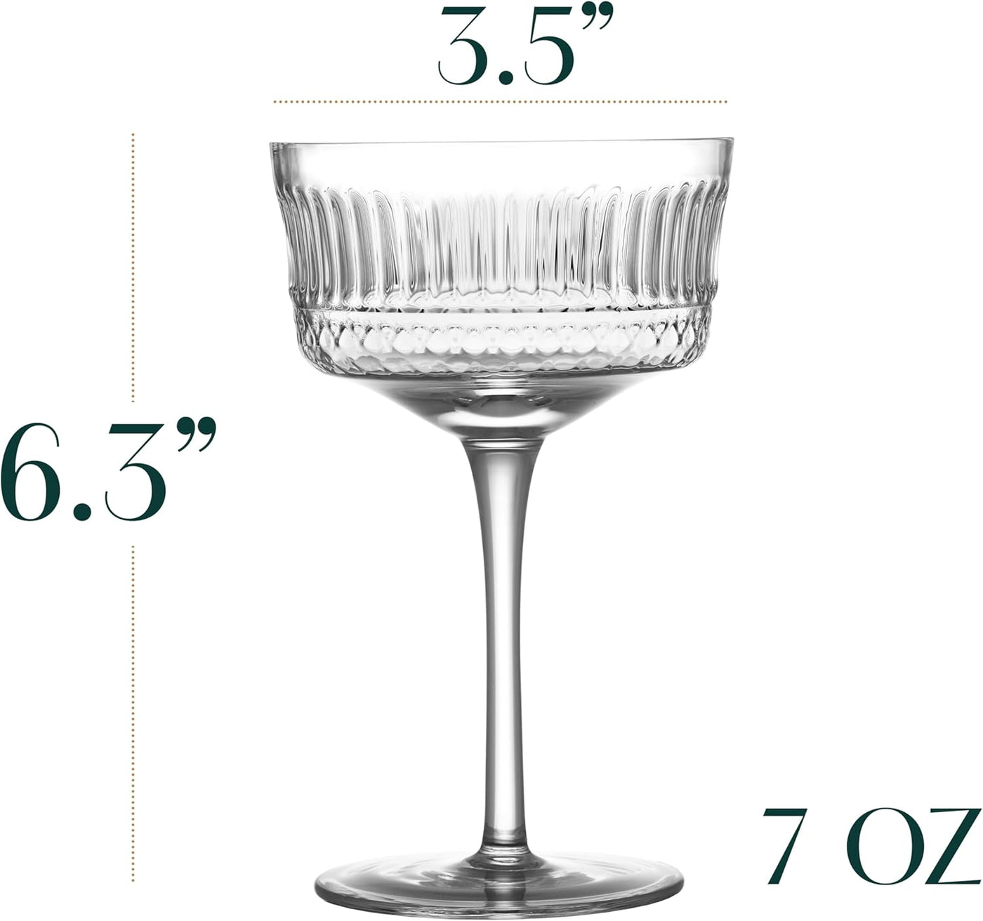 Vintage Ritzy Cocktail and Champagne Coupe Glasses Gift Set of 4 – styled flat lay for celebrations