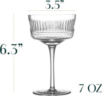 Vintage Ritzy Cocktail and Champagne Coupe Glasses Gift Set of 4 – styled flat lay for celebrations