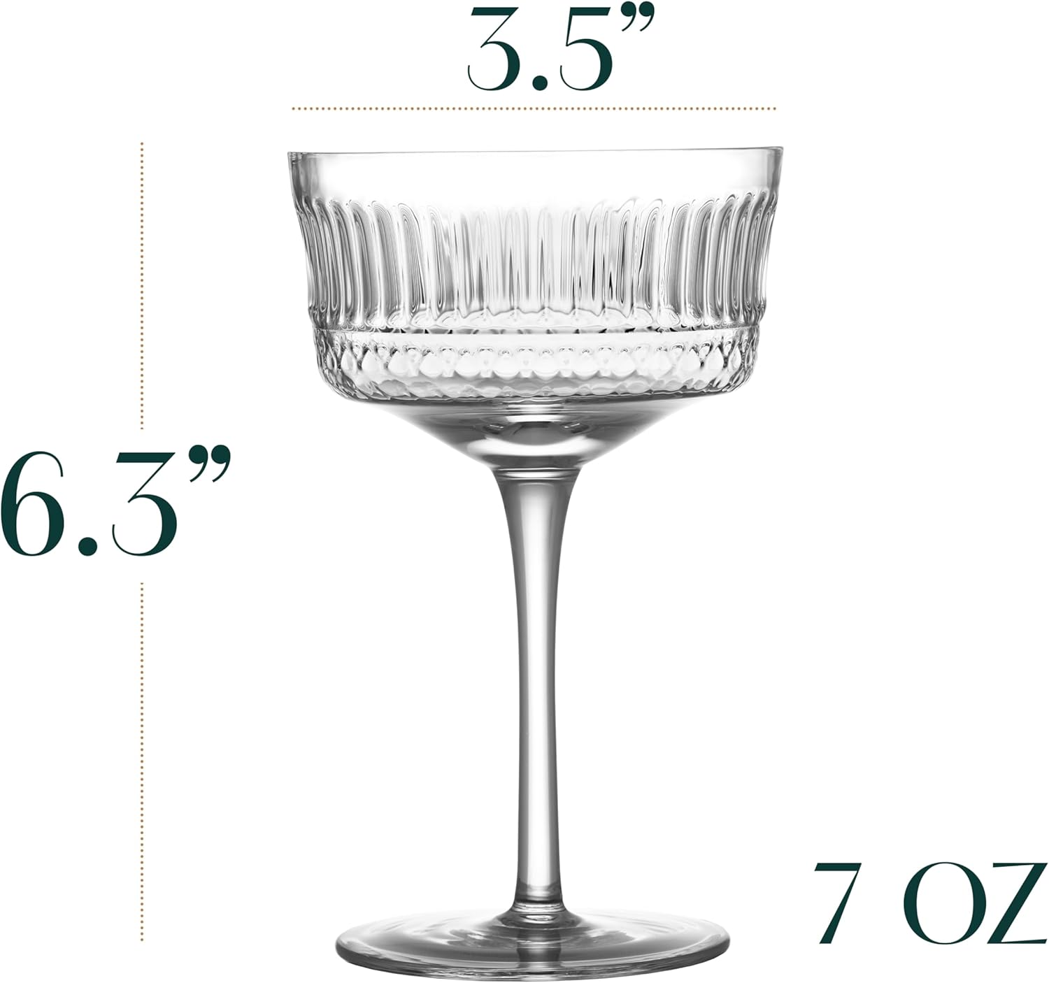 Vintage Ritzy Cocktail and Champagne Coupe Glasses Gift Set of 4 – styled flat lay for celebrations
