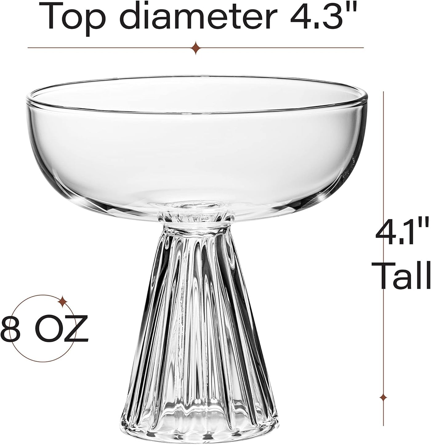 Paris Modern Coupe Cocktail and Champagne Glasses Gift Set of 4 – gift box detail close-up