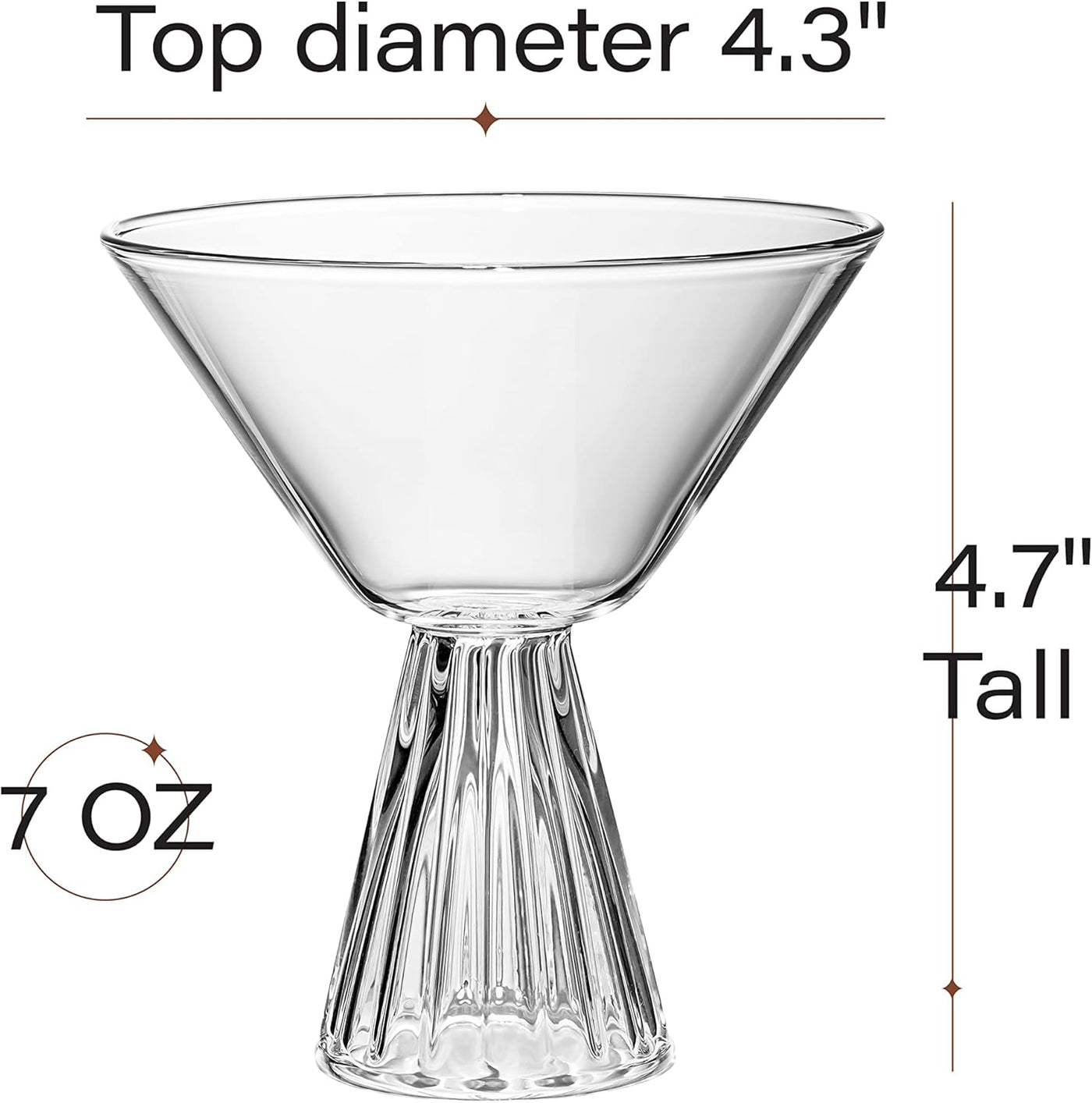 Modern Martini Cocktail Glasses Gift Set of 4 – gift box detail close-up