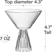 Modern Martini Cocktail Glasses Gift Set of 4 – gift box detail close-up