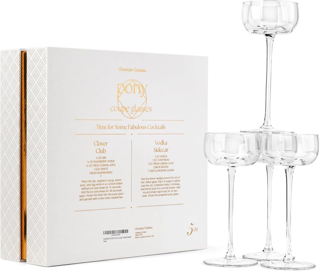 Nick and Nora Coupe Cocktail Glasses | Set of 4 | 5 oz