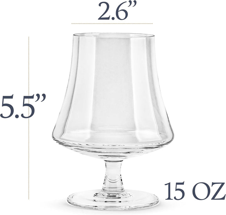 Brandy and Cognac Snifter Glasses | Set of 2 | 15 oz
