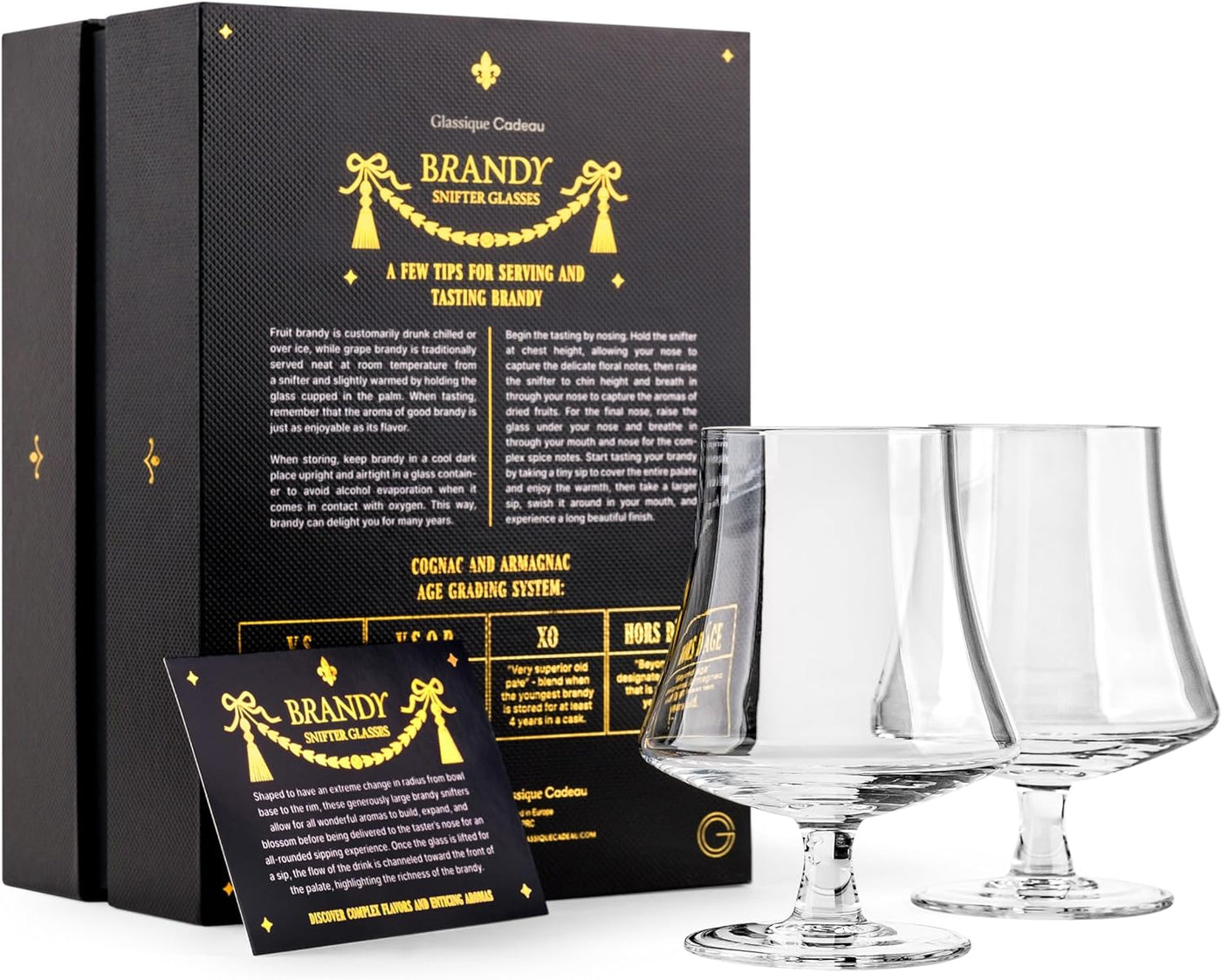 Brandy and Cognac Crystal Snifter Glasses Gift Set of 2 – set scale and proportions
