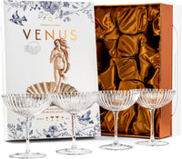 Venus Seashell Coupe Cocktail Glasses Gift Set of 4 – ready-to-gift signature box