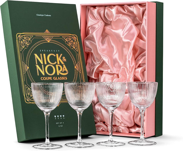 Art Deco Nick & Nora Coupe Glasses