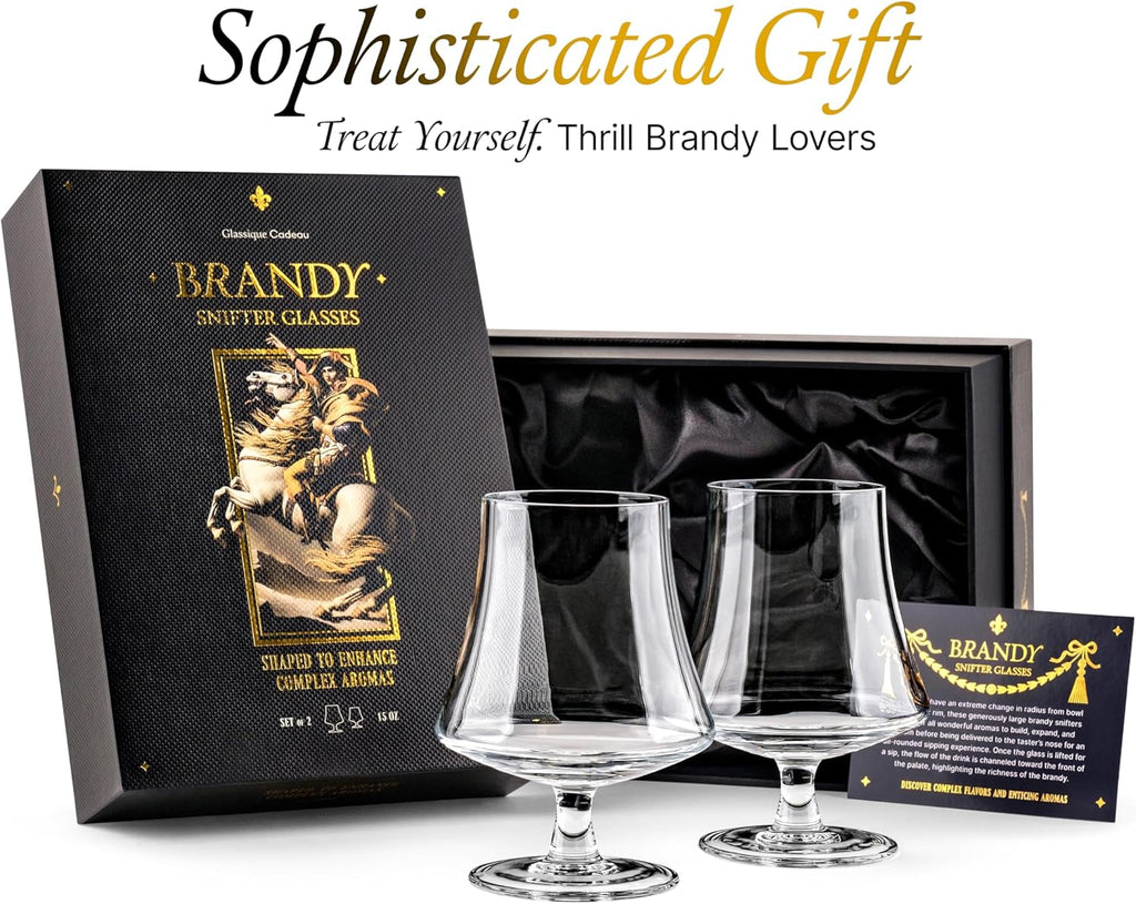 Brandy and Cognac Snifter Glasses | Set of 2 | 15 oz