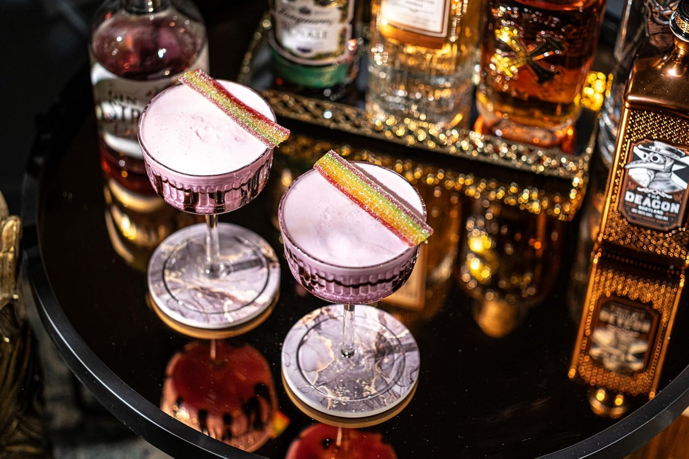 Vintage Ritzy Cocktail and Champagne Coupe Glasses Gift Set of 4 – packaging unboxing detail