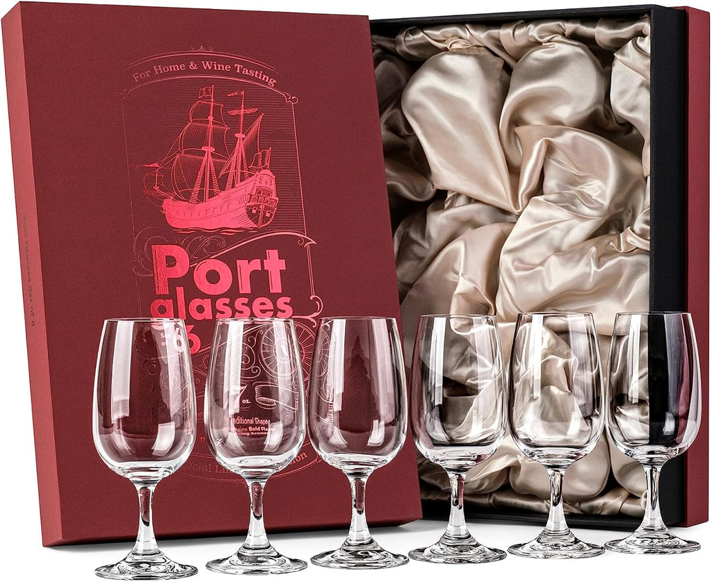 Port, Sherry and Dessert Wine Tasting Glasses | Set of 6 | 7 oz