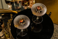 Venus Seashell Coupe Cocktail Glasses Gift Set of 4 – detail of hand-polished crystal rim