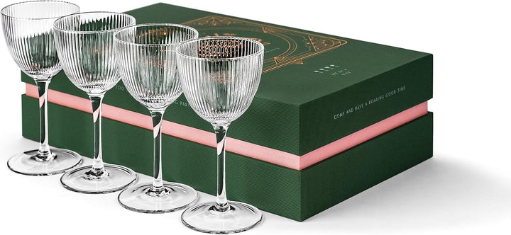 Vintage Art Deco Nick and Nora Coupe Glasses | Set of 4 | 5 oz