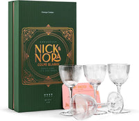 Art Deco Nick and Nora Coupe Glasses Gift Set of 4 – styled gift moment