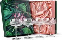 Vintage Flamingo Belle Coupe Glasses Tropical Gift Set of 4 – ready-to-gift signature box