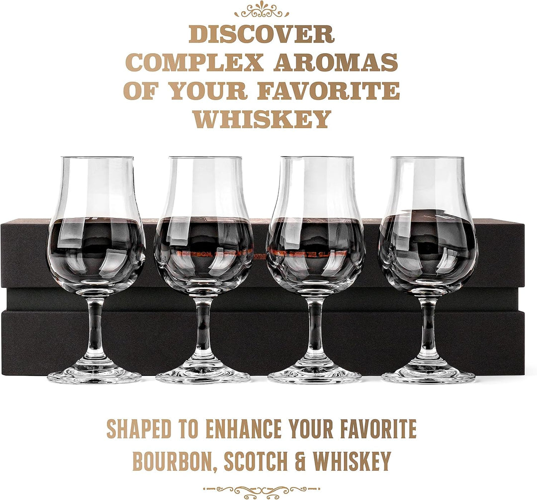 Whiskey, Bourbon and Scotch Tasting Glasses | Set of 4 | 4 oz