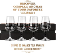 Whiskey Bourbon and Scotch Crystal Tasting Glasses Gift Set of 4 – lifestyle hosting shot