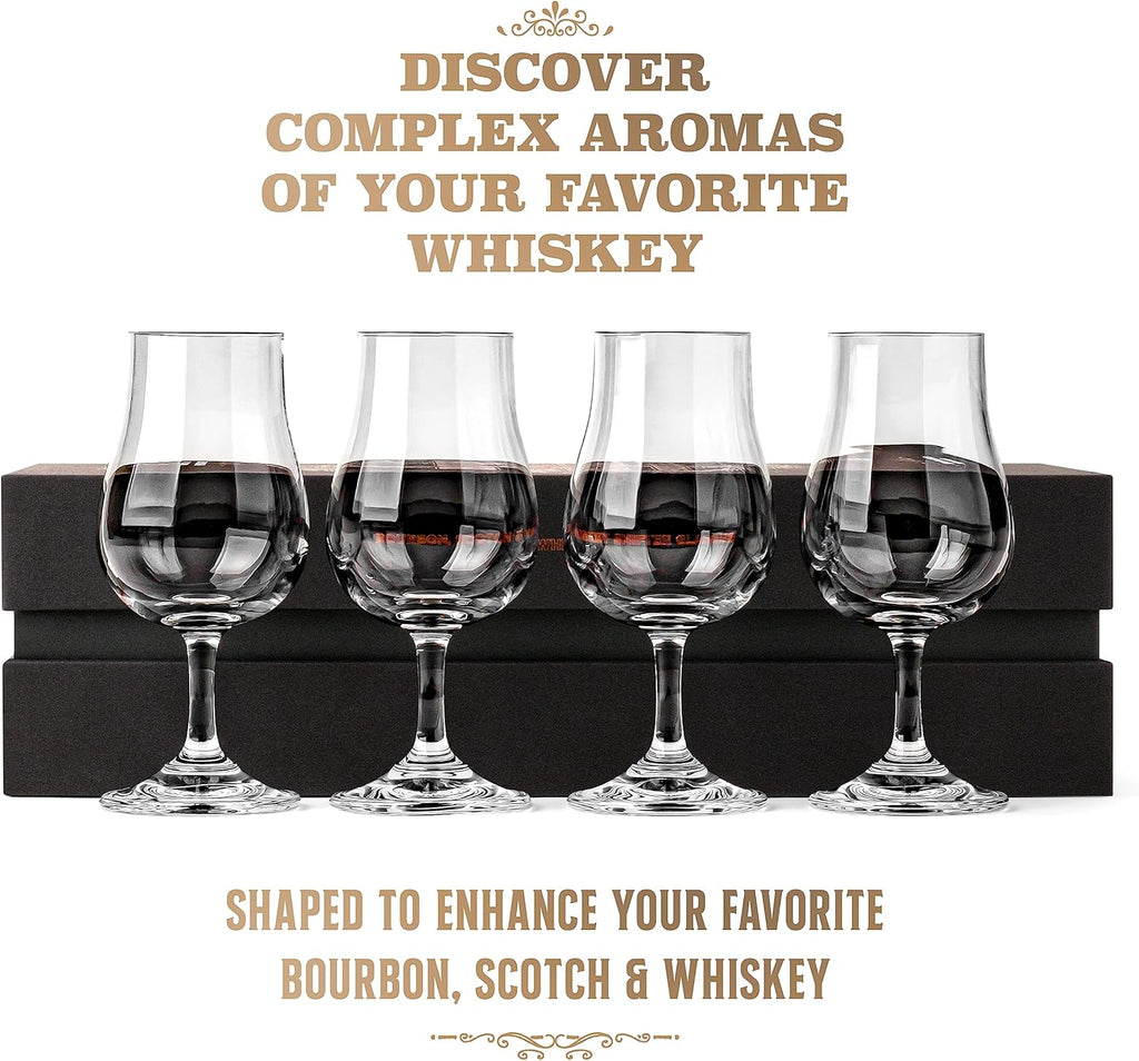 Whiskey, Bourbon and Scotch Tasting Glasses | Set of 4 | 4 oz