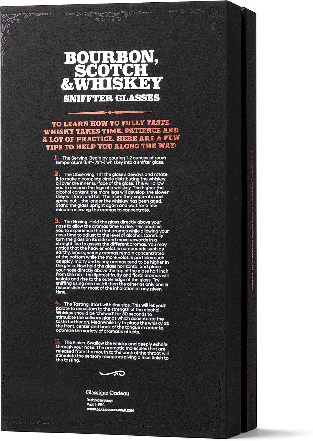 Whiskey Bourbon and Scotch Crystal Tasting Glasses Gift Set of 4 – packaging unboxing detail