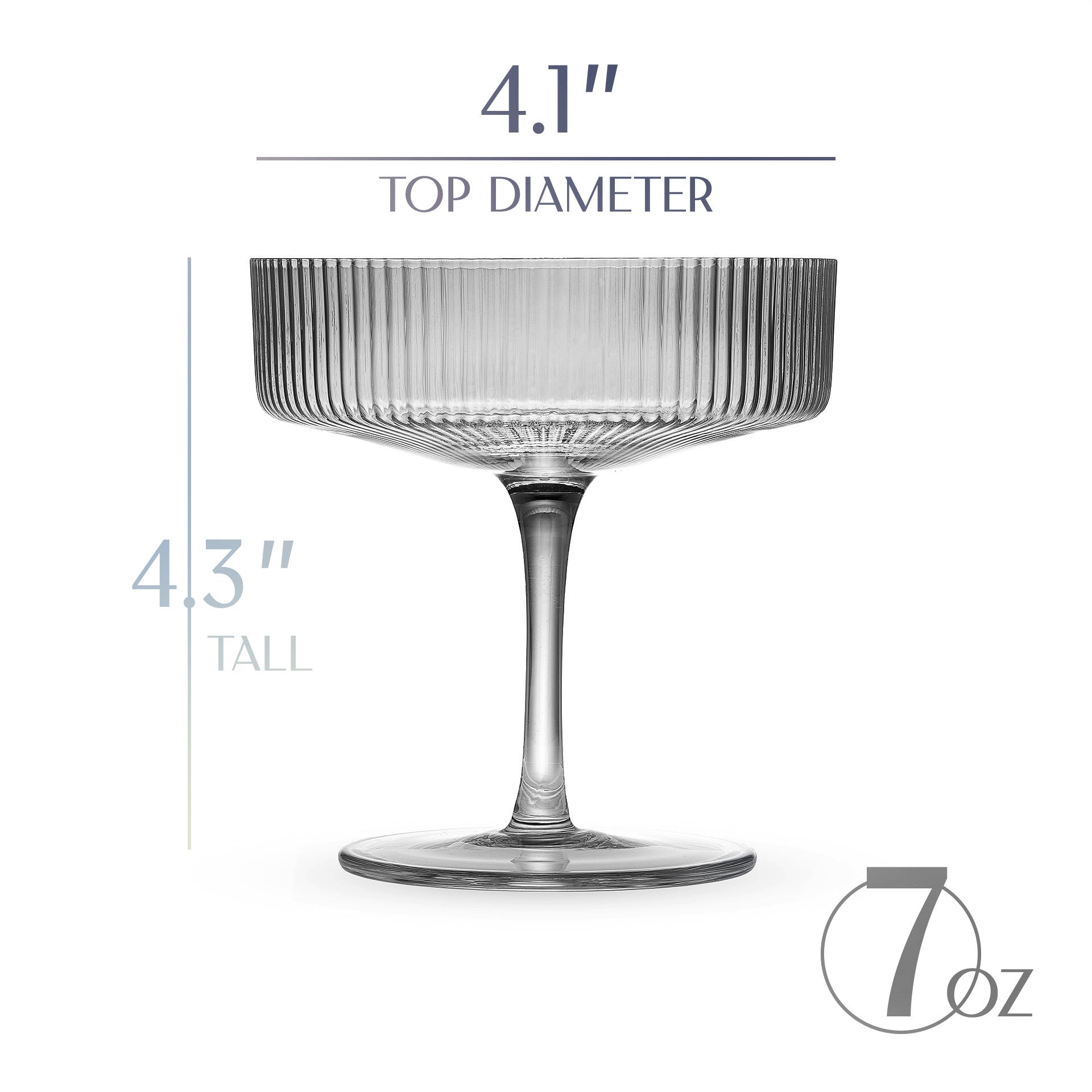 Art Deco Smoke Black Coupe Glasses