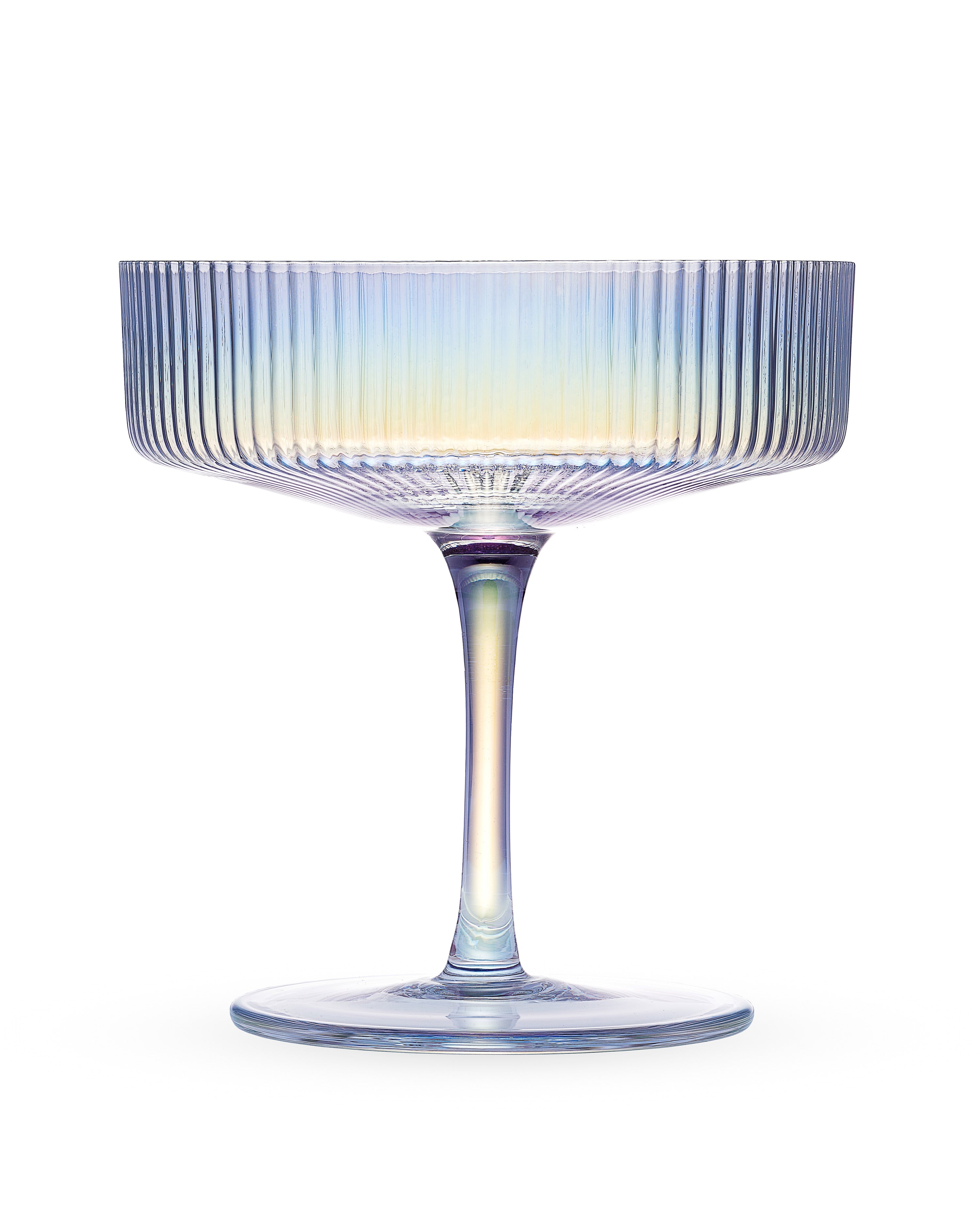 Art Deco Iridescent Coupe Glasses