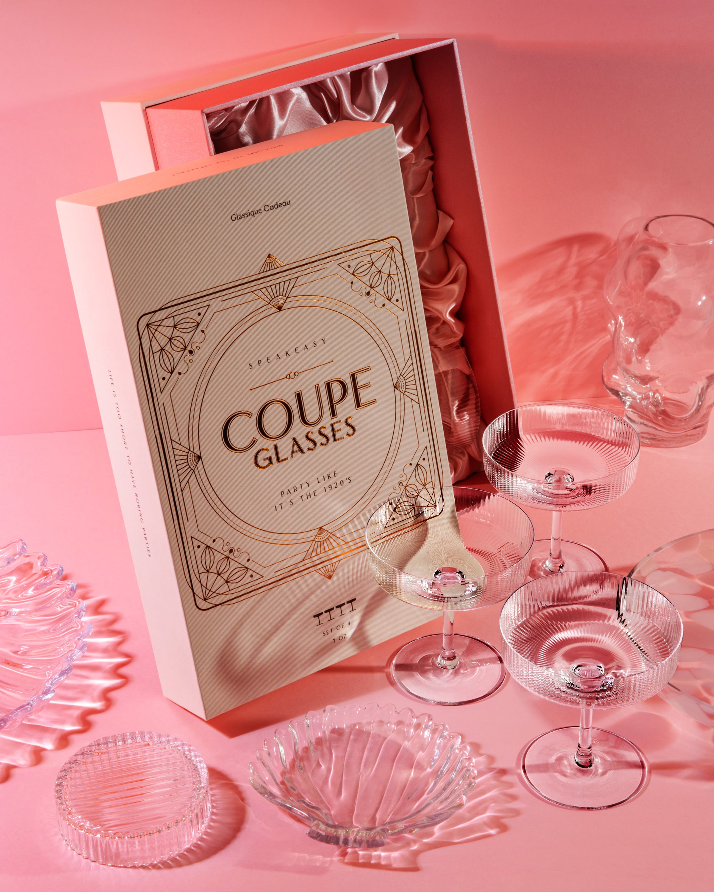 Art Deco Champagne and Cocktail Coupe Glasses