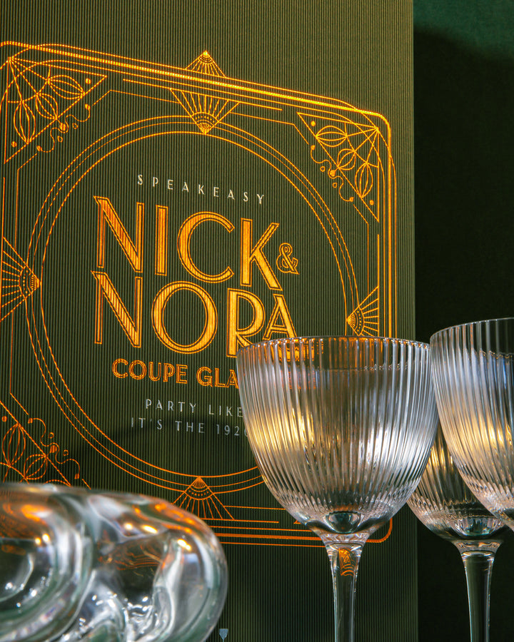 Vintage Art Deco Nick and Nora Coupe Glasses | Set of 4 | 5 oz