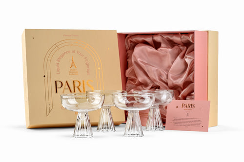 Paris Modern Coupe Cocktail and Champagne Glasses Gift Set of 4 – ready-to-gift signature box