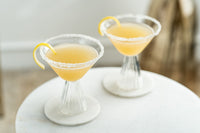 Modern Martini Cocktail Glasses Gift Set of 4 – detail of hand-polished crystal rim