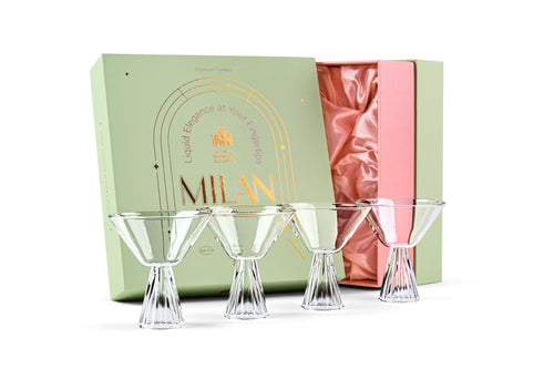 Modern Martini Cocktail Glasses Gift Set of 4 – ready-to-gift signature box