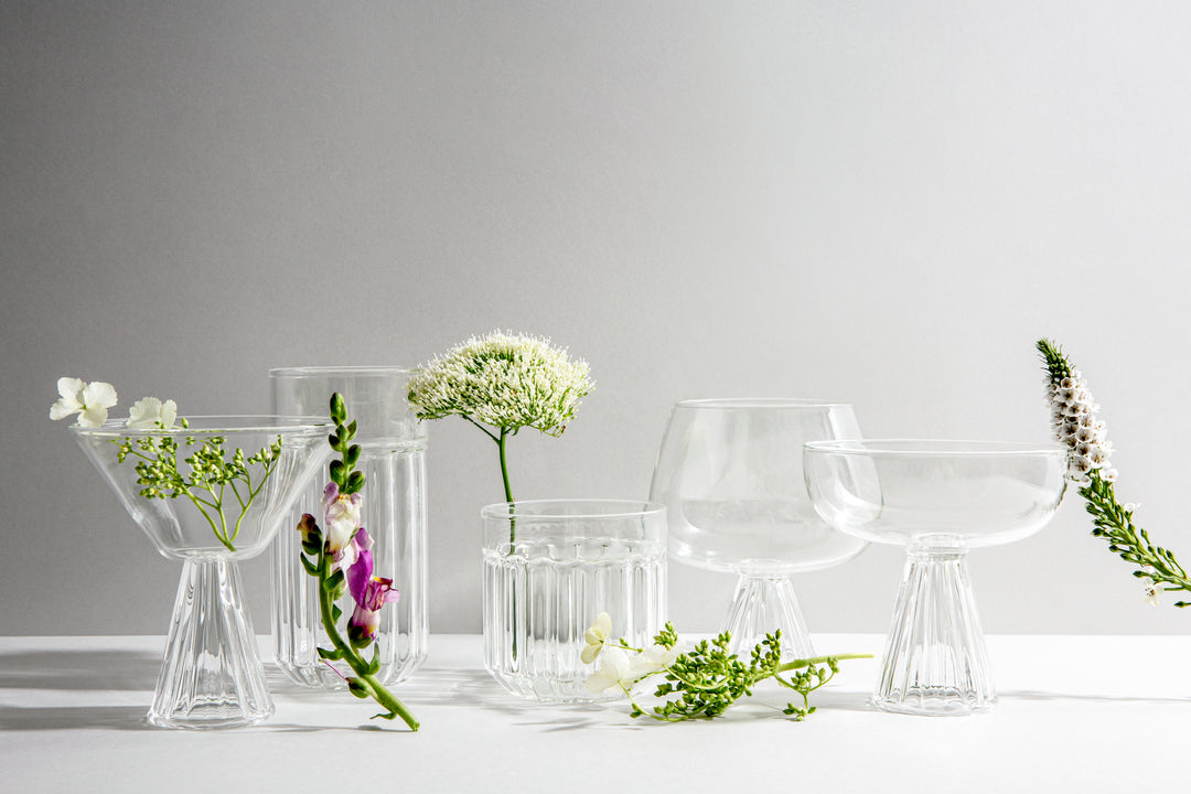 Santorini Lowball Cocktail Glasses | Modern Glassware Collection | Set of 4 | 10 oz