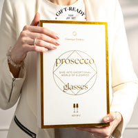 Crystal Prosecco and Champagne Glasses Gift Set of 2 – hand-blown lead-free crystal