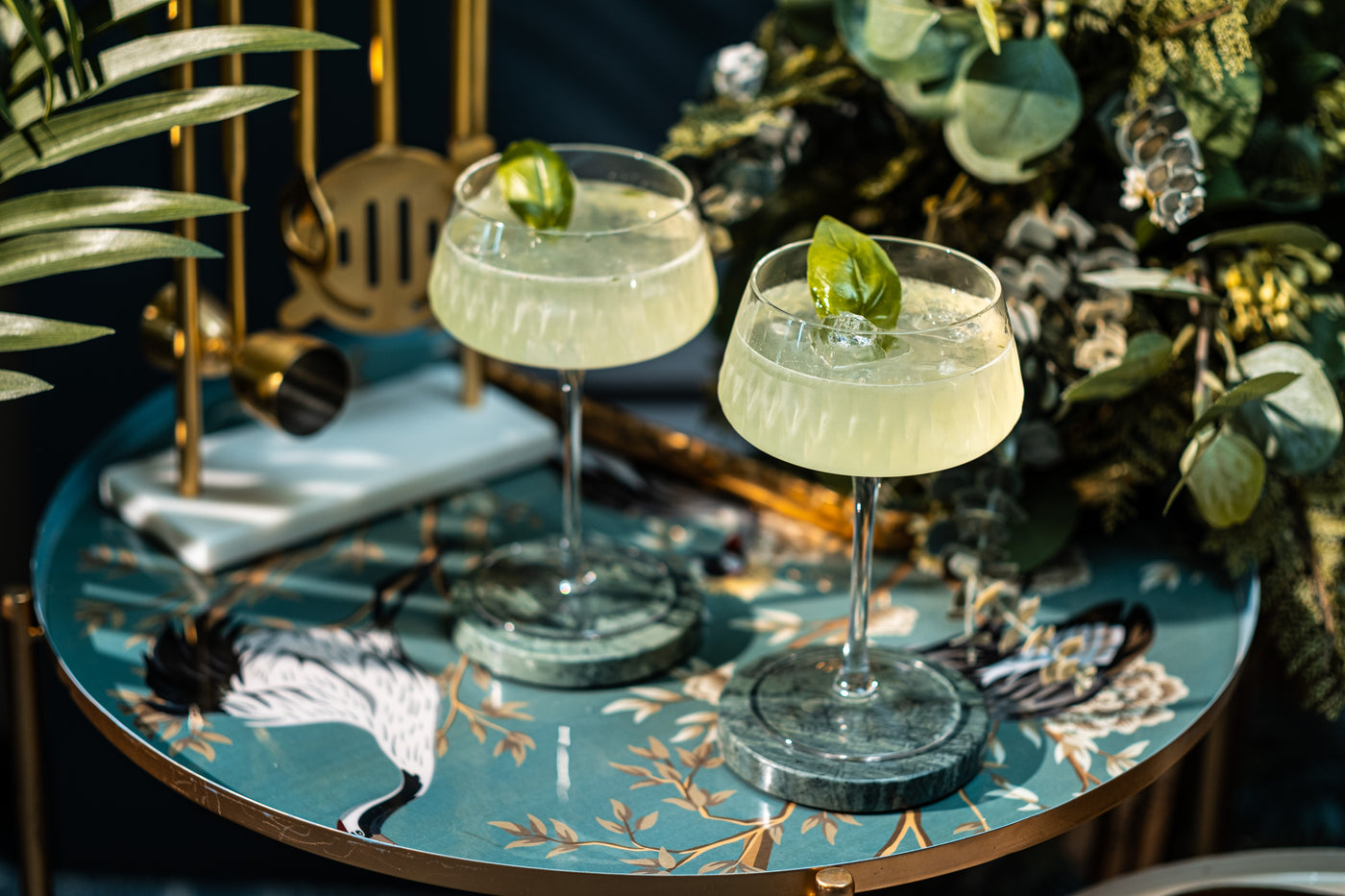 Vintage Flamingo Belle Coupe Glasses Tropical Gift Set of 4 – occasion styling for celebrations