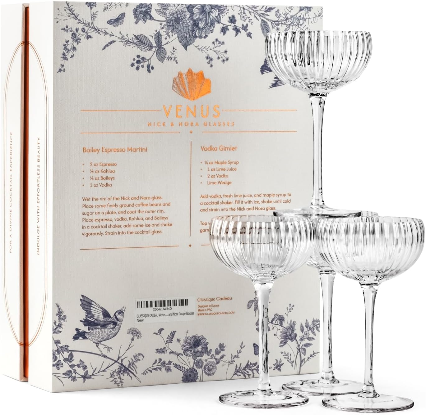 Venus Nick and Nora Cocktail Glasses