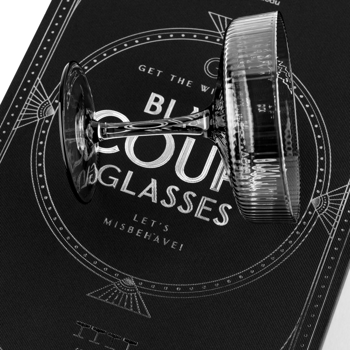 Art Deco Smoke Black Coupe Glasses