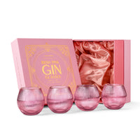 Art Deco Blush Pink Gin & Tonic Glasses with Gold Rims