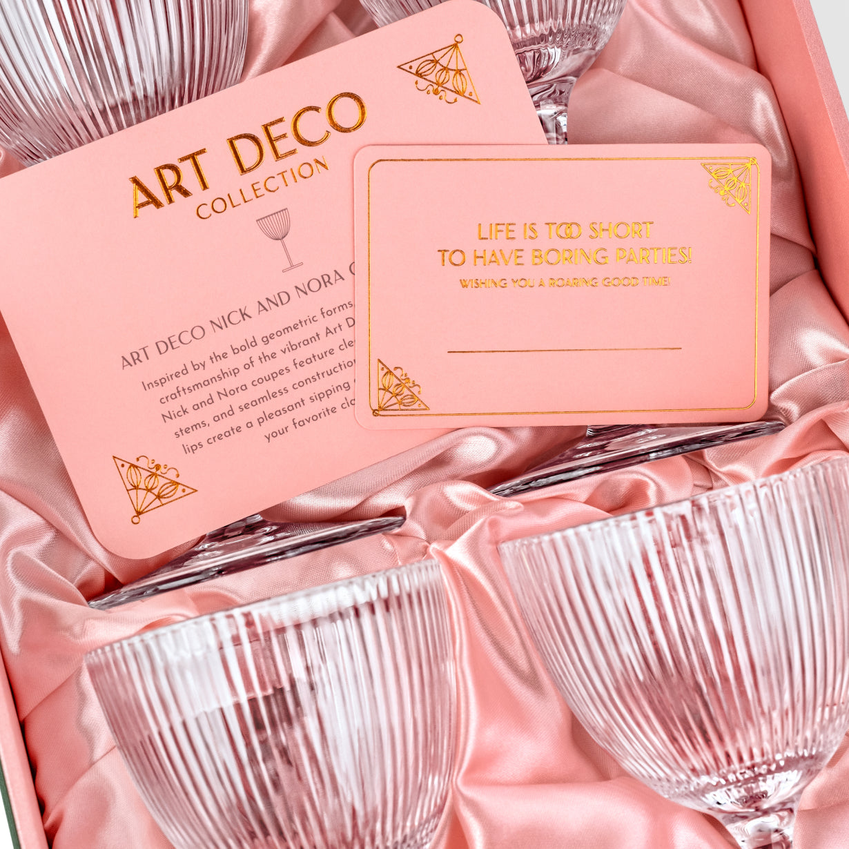 Art Deco Nick & Nora Coupe Glasses