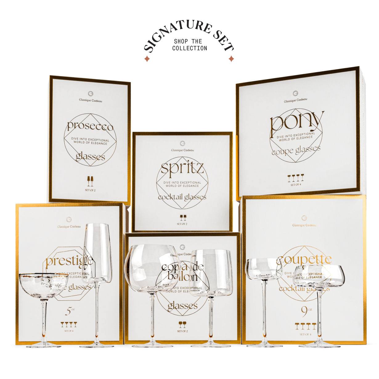 Crystal Aperol Spritz Cocktail Glasses