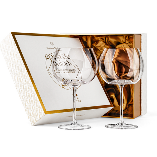 Copa de Balon Gin Goblet Cocktail Glasses Gift Set of 2 – hand-blown lead-free crystal