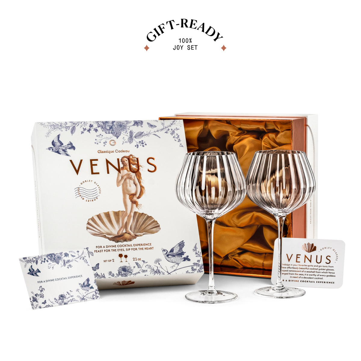 Venus Seashell Balloon Goblet Cocktail Glasses